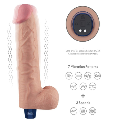 Lovetoy Real Softee u boji kože – realistični vibrator sa testisima, 27,2cm LV330214-1